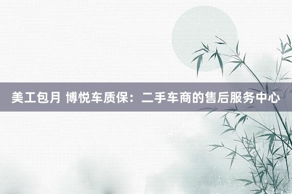 美工包月 博悦车质保：二手车商的售后服务中心